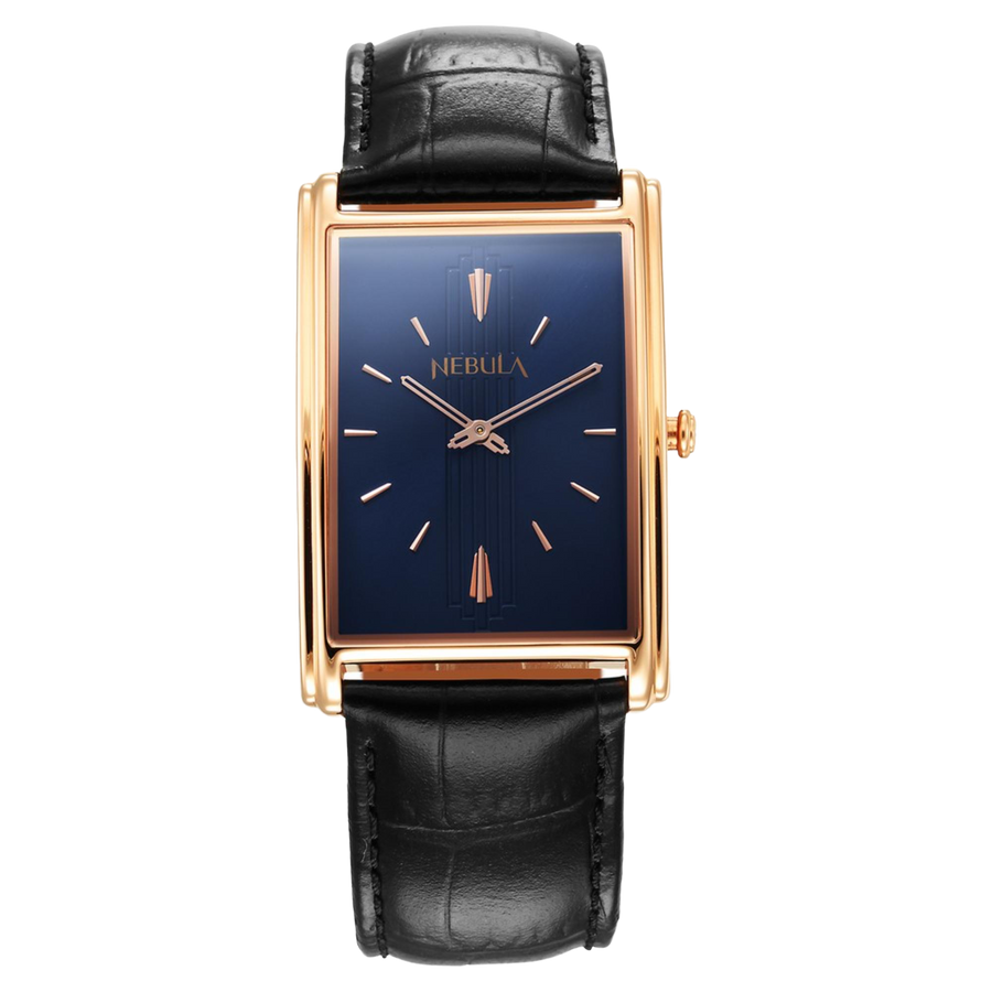 Titan Nebula Art Deco 18k Pink Gold Analog Watch for Men