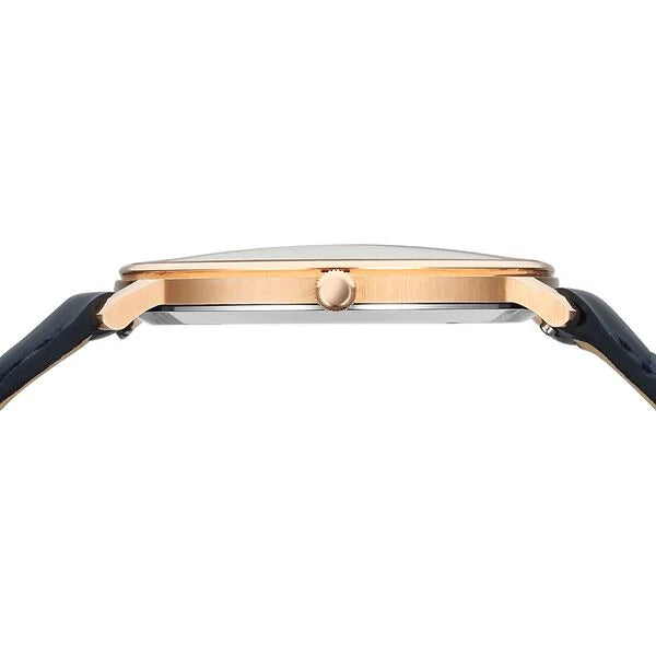 Titan Nebula 18K Gold Dial Blue Leather Strap Analog with Date Watch for Men