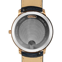 Titan Nebula 18K Gold Dial Blue Leather Strap Analog with Date Watch for Men