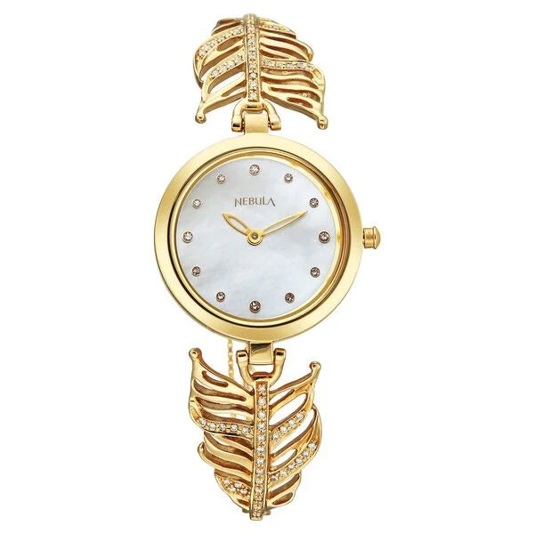 Titan Nebula 18K Gold Dial Strap Analog Watch For Women