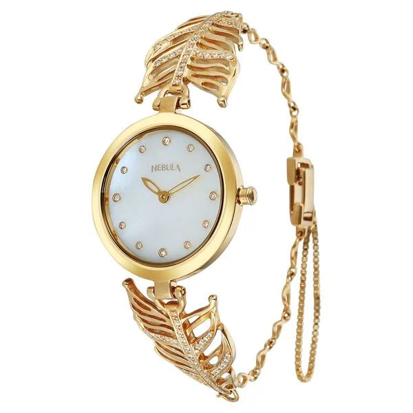 Titan Nebula 18K Gold Dial Strap Analog Watch For Women