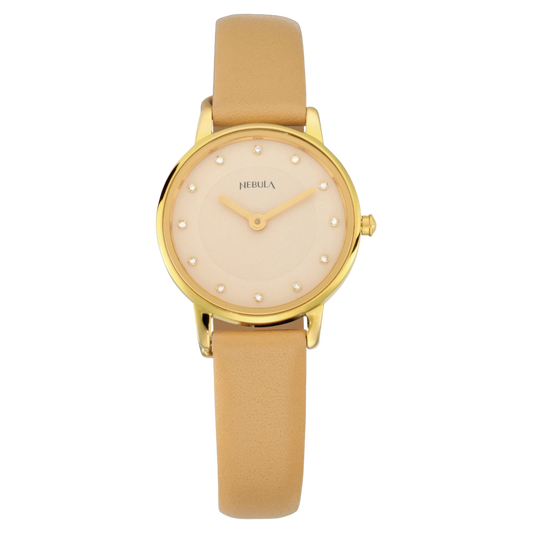Titan Nebula Lustre Quartz Analog 18 Karat Solid Gold Watch for Women-5572DL01
