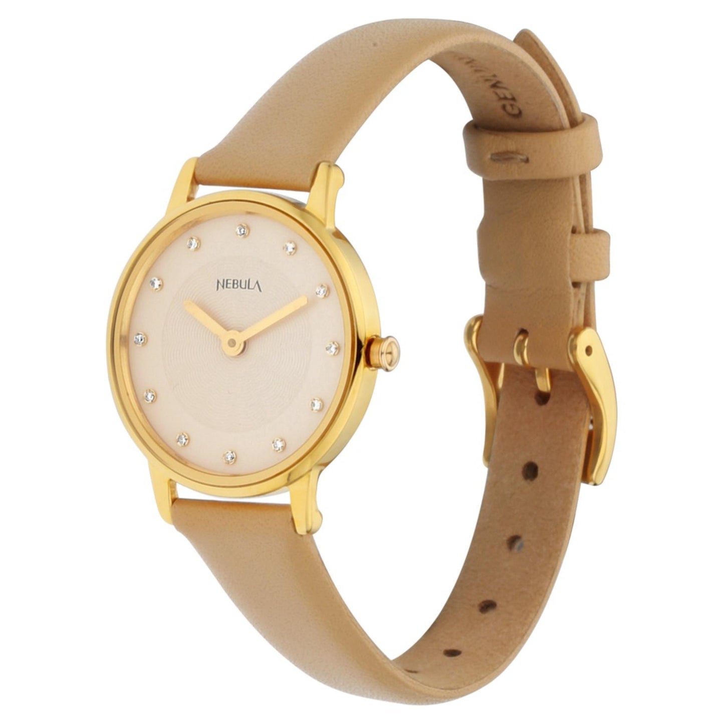 Titan Nebula Lustre Quartz Analog 18 Karat Solid Gold Watch for Women-5572DL01