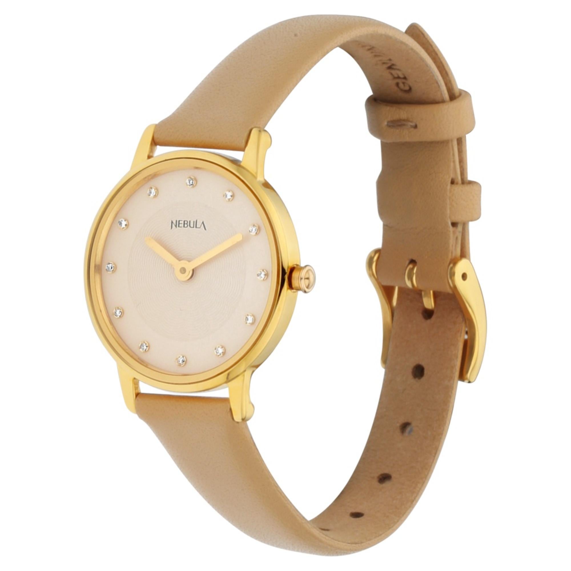 Titan Nebula Lustre Quartz Analog 18 Karat Solid Gold Watch for Women-5572DL01