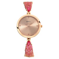 Titan Nebula Ashvi 18k Solid Pink Gold Analog with Diamond and Rubies Bracelet Watch for Women