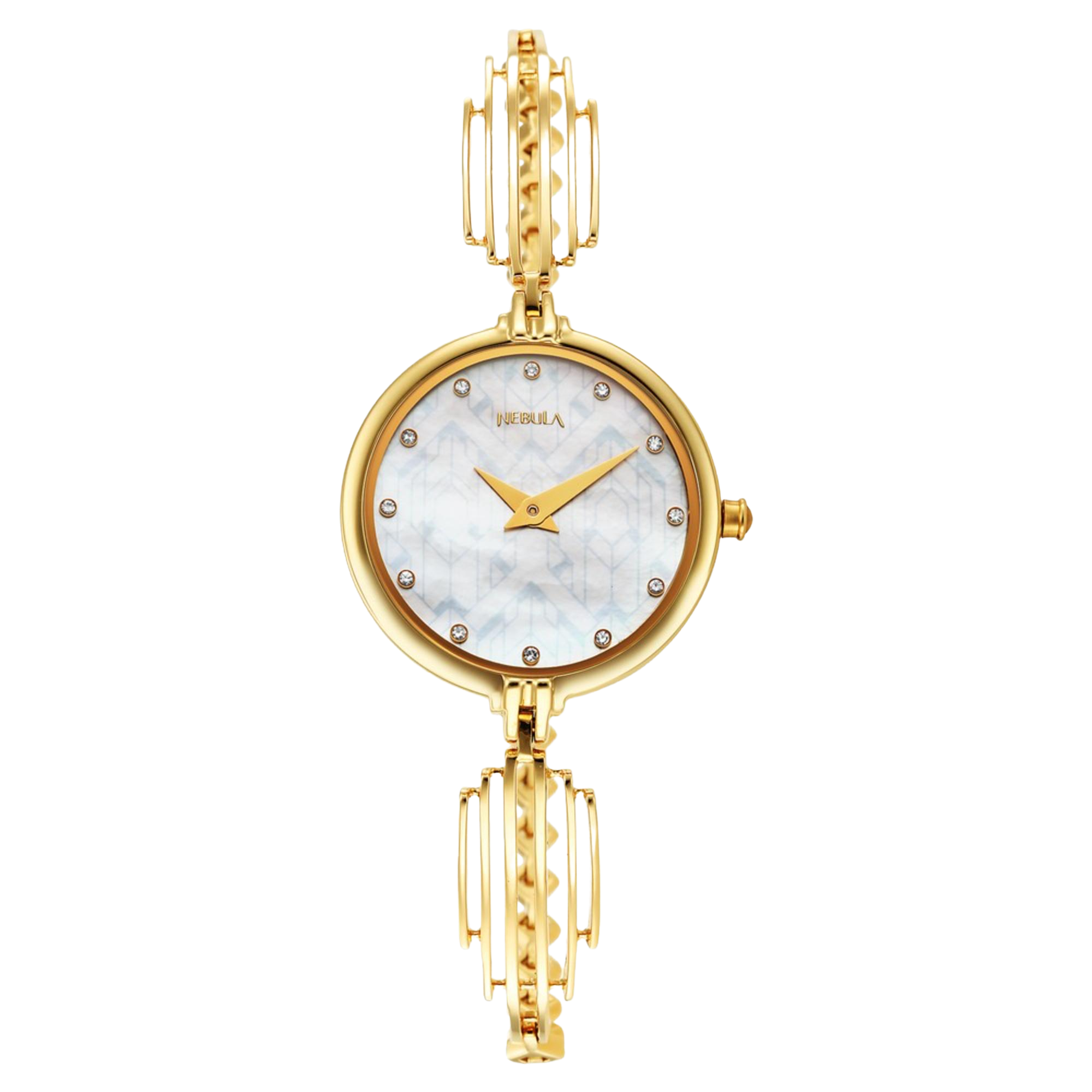 Titan Nebula 18k Gold Analog with Diamond Studded Indices Watch for Women
