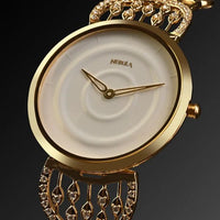 Titan Nebula 18K Gold Dial Diamond Studded Strap Analog Watch for Women