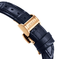 Titan Nebula 18K Gold Dial Blue Leather Strap Analog Watch For Women