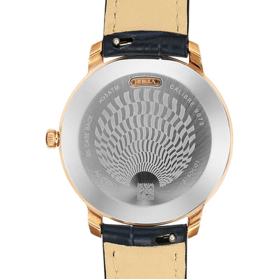 Titan Nebula 18K Gold Dial Blue Leather Strap Analog Watch For Women