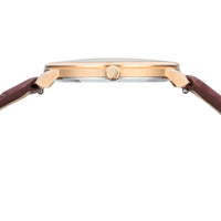 Titan Nebula 18K Gold Dial Maroon Leather Strap Analog Watch For Women