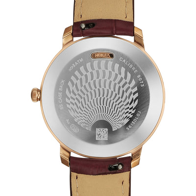 Titan Nebula 18K Gold Dial Maroon Leather Strap Analog Watch For Women