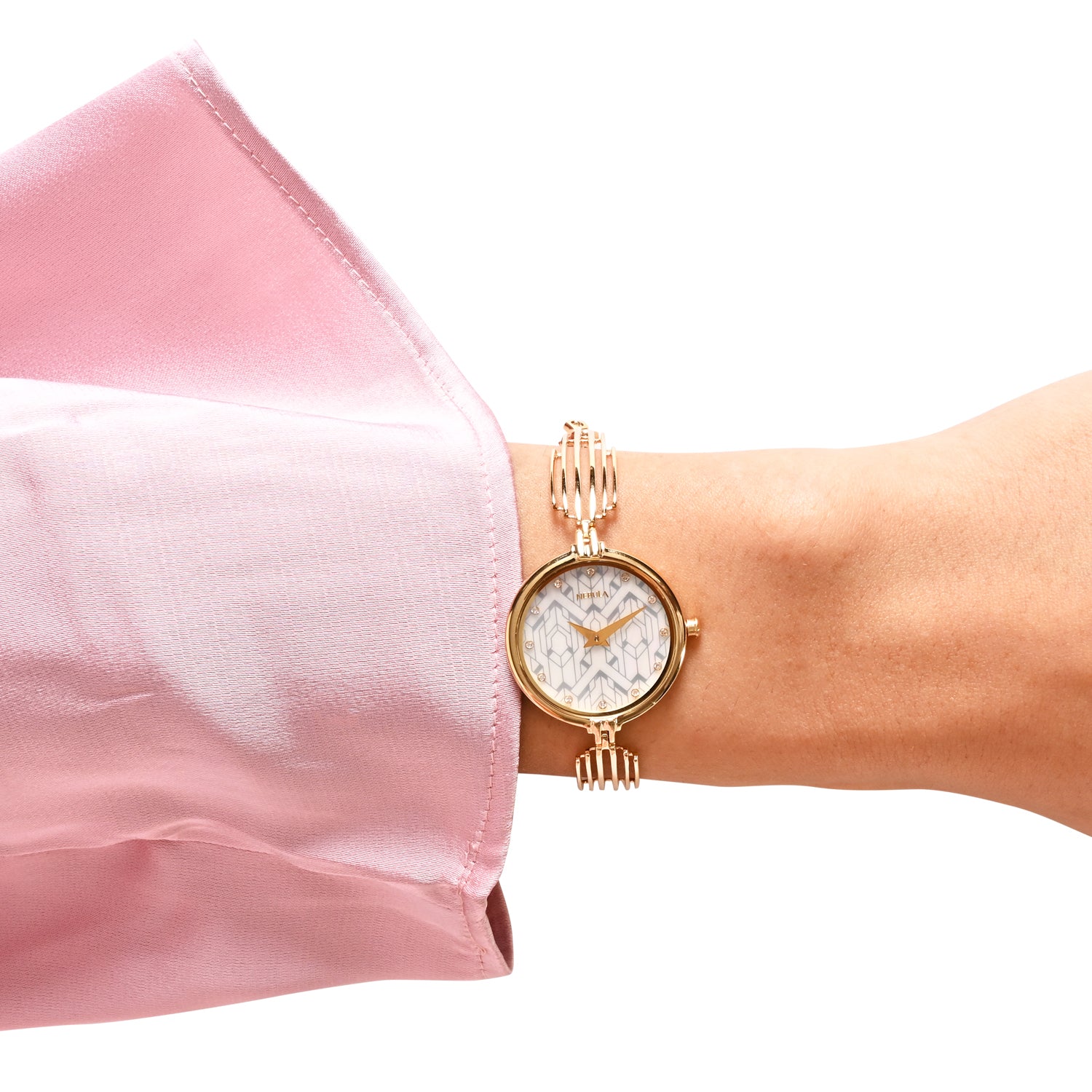 Titan Nebula 18K Gold Dial with Diamond Studded Indices Analog Watch for Women
