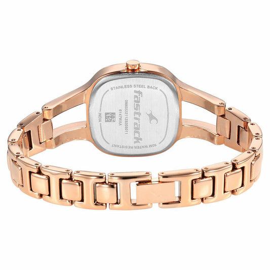 Fastrack Pulse Quartz Analog Mother Of Pearl Dial Metal Strap Watch for Girls