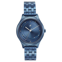 Fastrack Blue Dial Stainless Steel Strap Analog Watch for Women