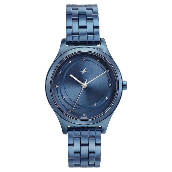 Fastrack Blue Dial Stainless Steel Strap Analog Watch for Women