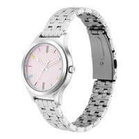 Fastrack Stunners Quartz Analog Pink Dial Metal Strap Watch for Girls