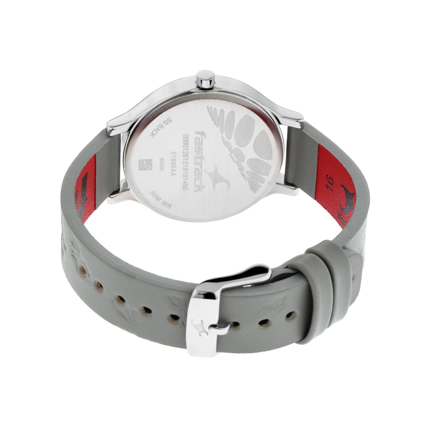 Fastrack I Love Me Quartz Analog Silver Dial Leather Strap Watch for Girls