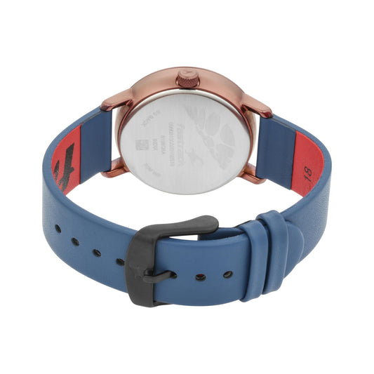 Fastrack Blue Dial Leather Strap Watch for Girls