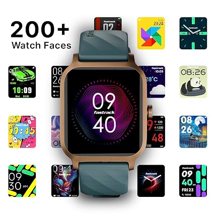 Fastrack FS1 Smart Watch, 1.83" HD Display, SingleSync BT Calling, 110+ Sports Modes, Upto 7 Days Battery, NitroFast Charge, 200+ Watchfaces, Stress Monitor, IP68, Smartwatch for Unisex