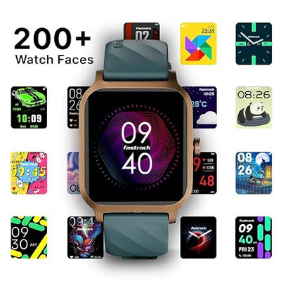 Fastrack FS1 Smart Watch, 1.83" HD Display, SingleSync BT Calling, 110+ Sports Modes, Upto 7 Days Battery, NitroFast Charge, 200+ Watchfaces, Stress Monitor, IP68, Smartwatch for Unisex