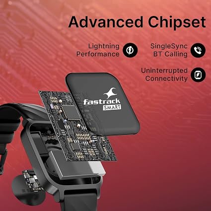 Fastrack FS1 Smart Watch, 1.83" HD Display, SingleSync BT Calling, 110+ Sports Modes, Upto 7 Days Battery, NitroFast Charge, 200+ Watchfaces, Stress Monitor, IP68, Smartwatch for Unisex