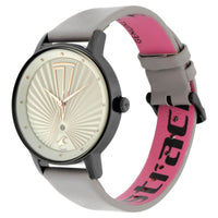 Fastrack Fastrack Ruffles Quartz Analog with Date Grey Dial Leather Strap Watch for Girls