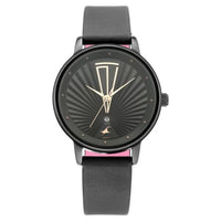 Fastrack Ruffles Quartz Analog with Date Black Dial Leather Strap Watch for Girls