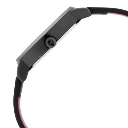 Fastrack Ruffles Quartz Analog with Date Black Dial Leather Strap Watch for Girls