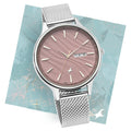 Fastrack Ruffles Quartz Analog with Day and Date Pink Dial Stainless Steel Strap Watch for Girls