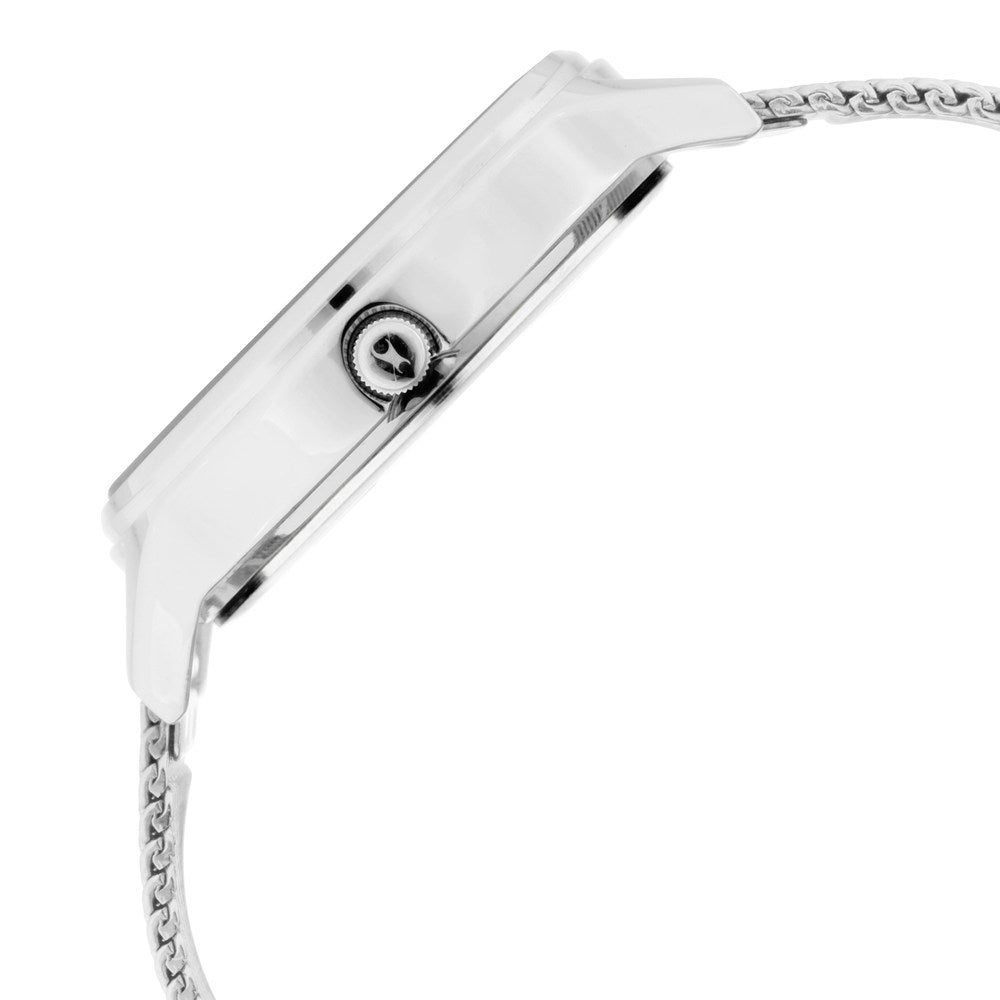 Fastrack Ruffles Quartz Analog with Day and Date Pink Dial Stainless Steel Strap Watch for Girls
