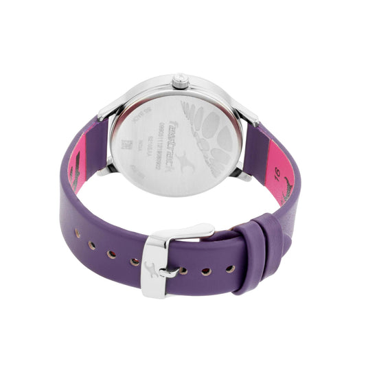 Fastrack Fit Outs Quartz Analog with Date Multicoloured Dial Leather Strap Watch for Girls