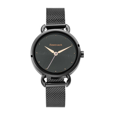 Fastrack Fastrack Animal Print Quartz Analog Black Dial Stainless Steel Strap Watch for Girls