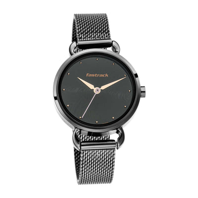 Fastrack Fastrack Animal Print Quartz Analog Black Dial Stainless Steel Strap Watch for Girls