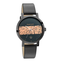 Fastrack Animal Print Quartz Analog with Date Bicolour Dial Leather Strap Watch for Girls