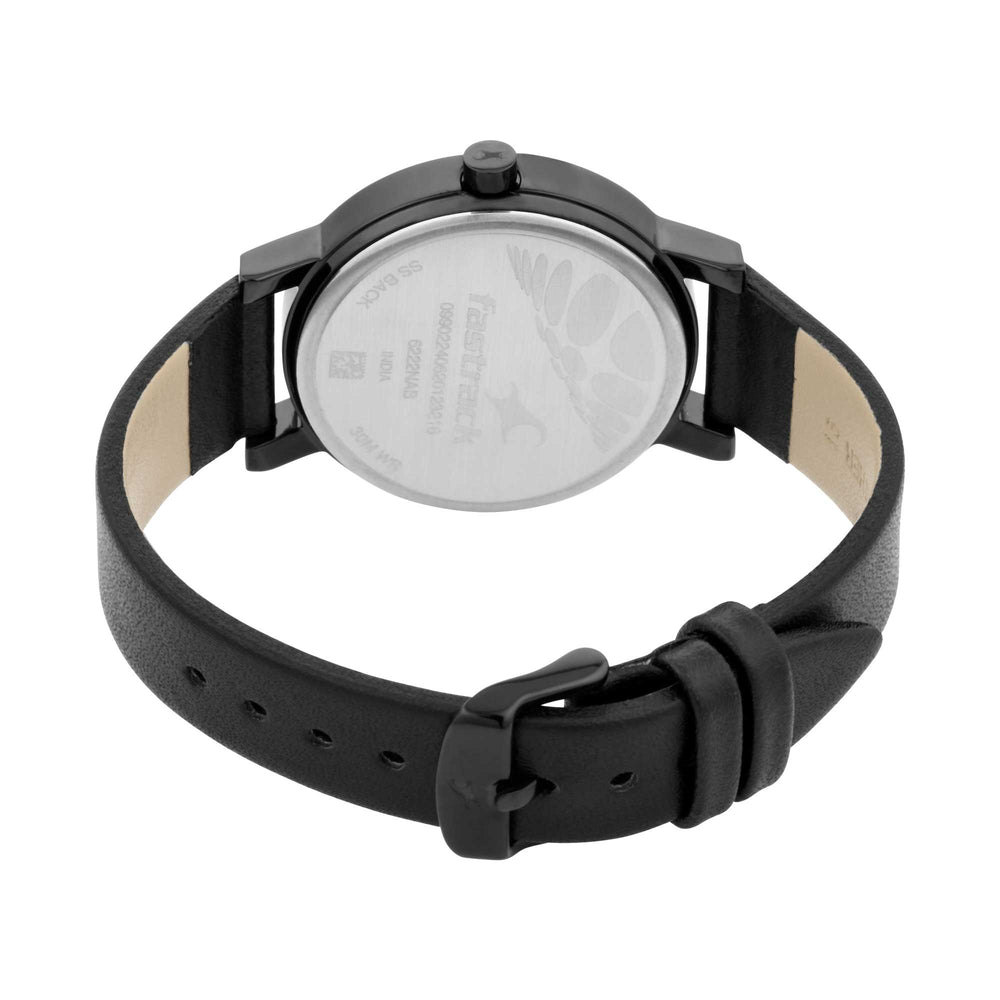 Fastrack Animal Print Quartz Analog with Date Bicolour Dial Leather Strap Watch for Girls