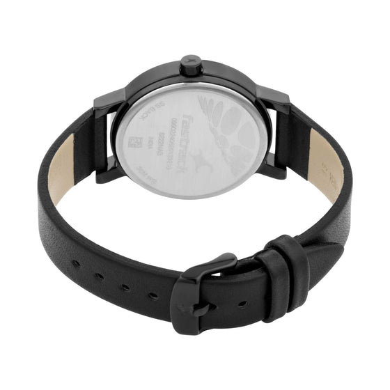 Fastrack Animal Print Quartz Analog with Date Bicolour Dial Leather Strap Watch for Girls