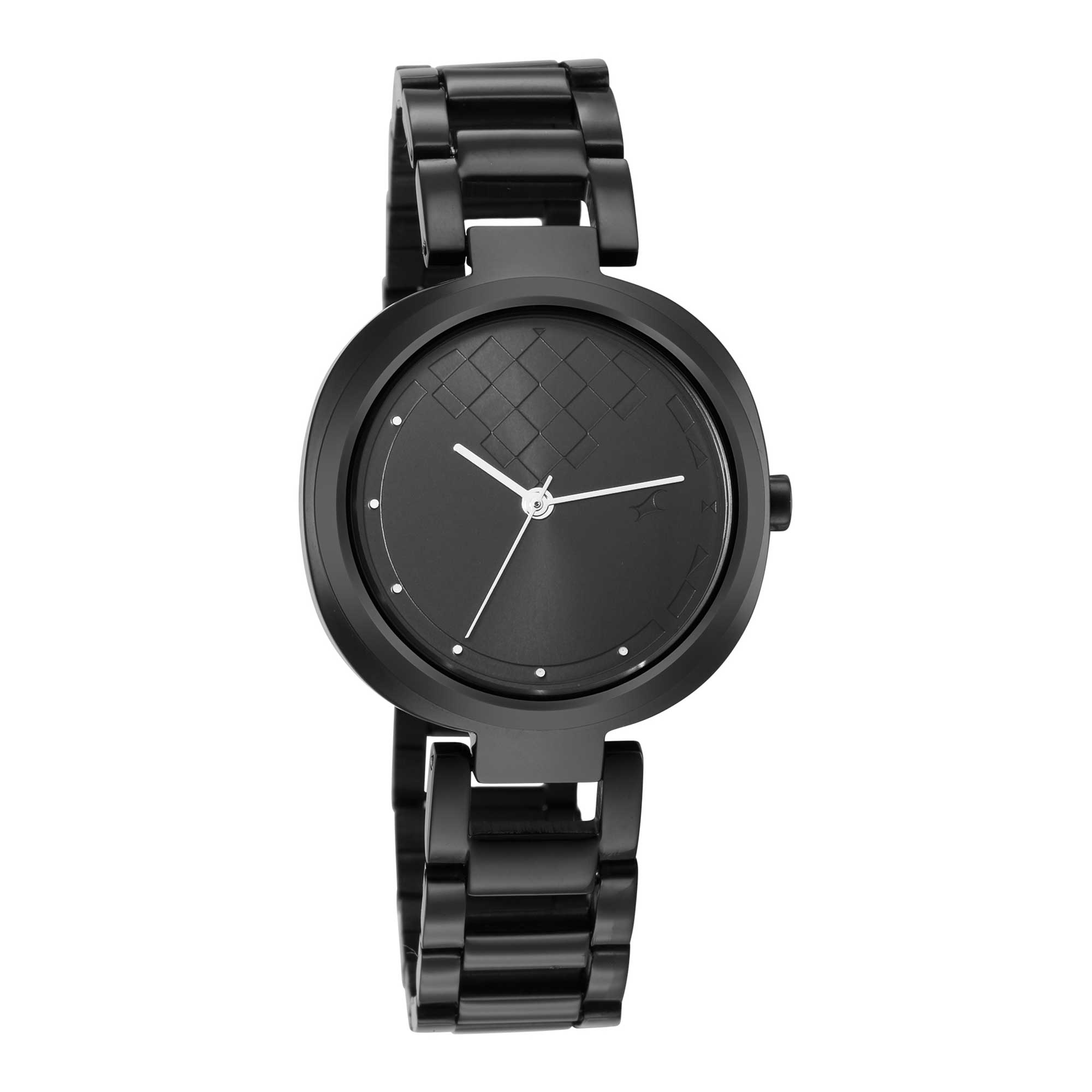 Fastrack Stunners Black Dial Stainless Steel Strap Analog Watch for Women