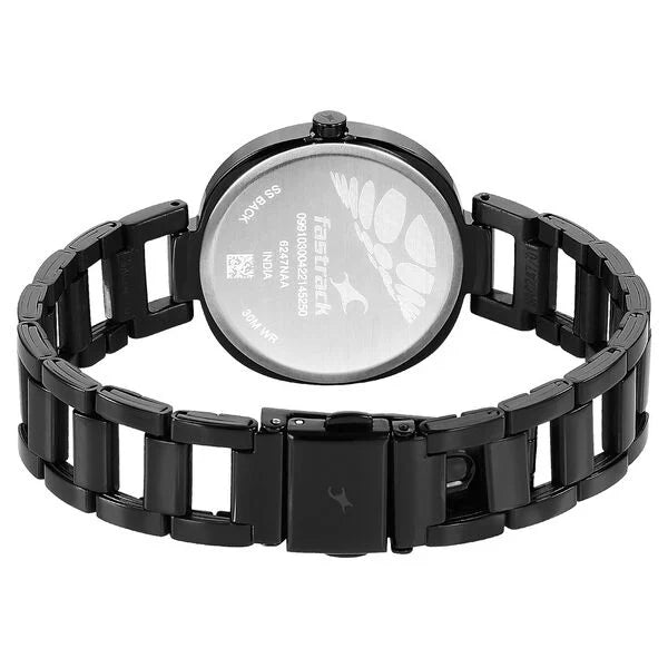 Fastrack Stunners Black Dial Stainless Steel Strap Analog Watch for Women