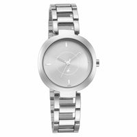 Fastrack Stunners Quartz Analog Silver Dial Metal Strap Watch for Girls