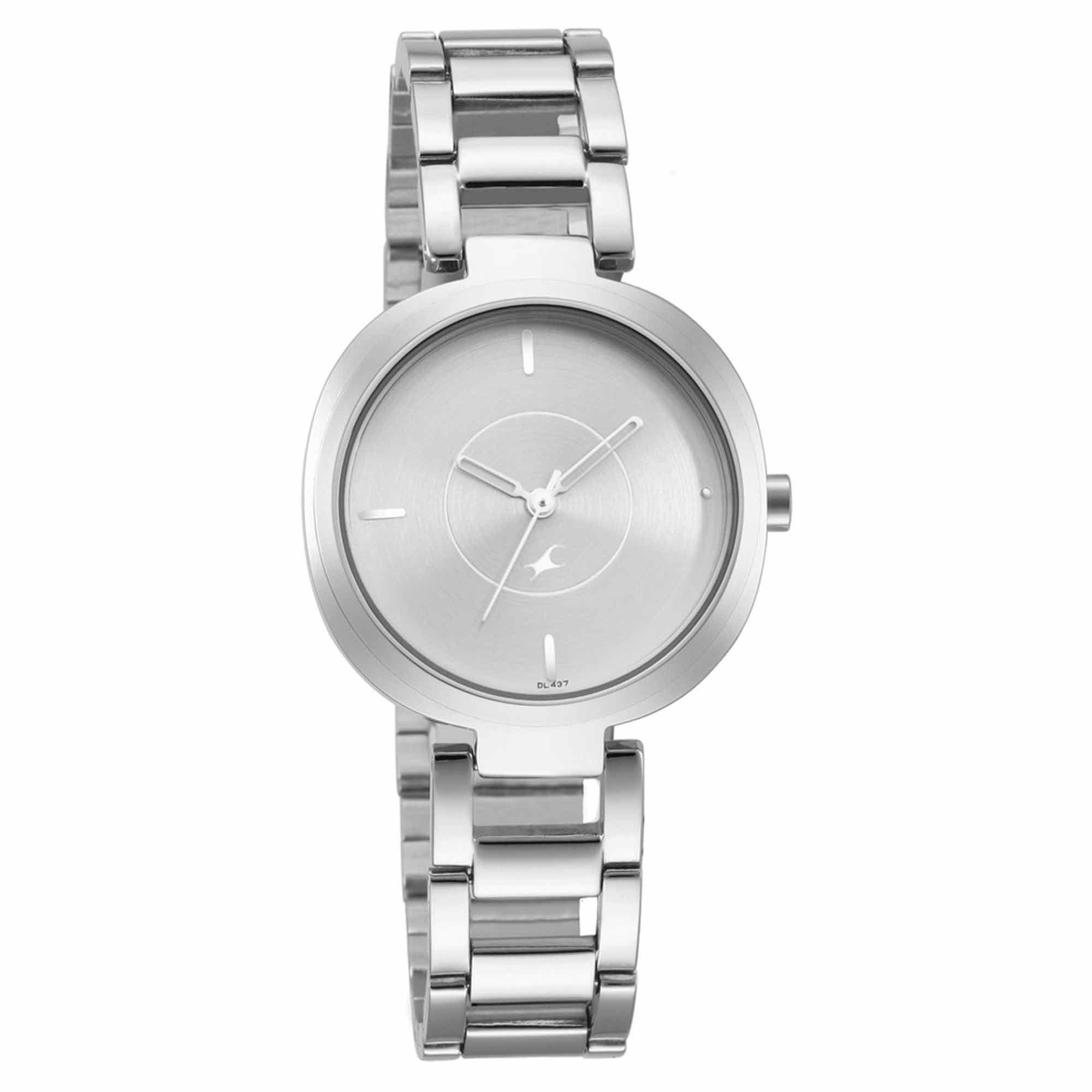 Fastrack Stunners Quartz Analog Silver Dial Metal Strap Watch for Women
