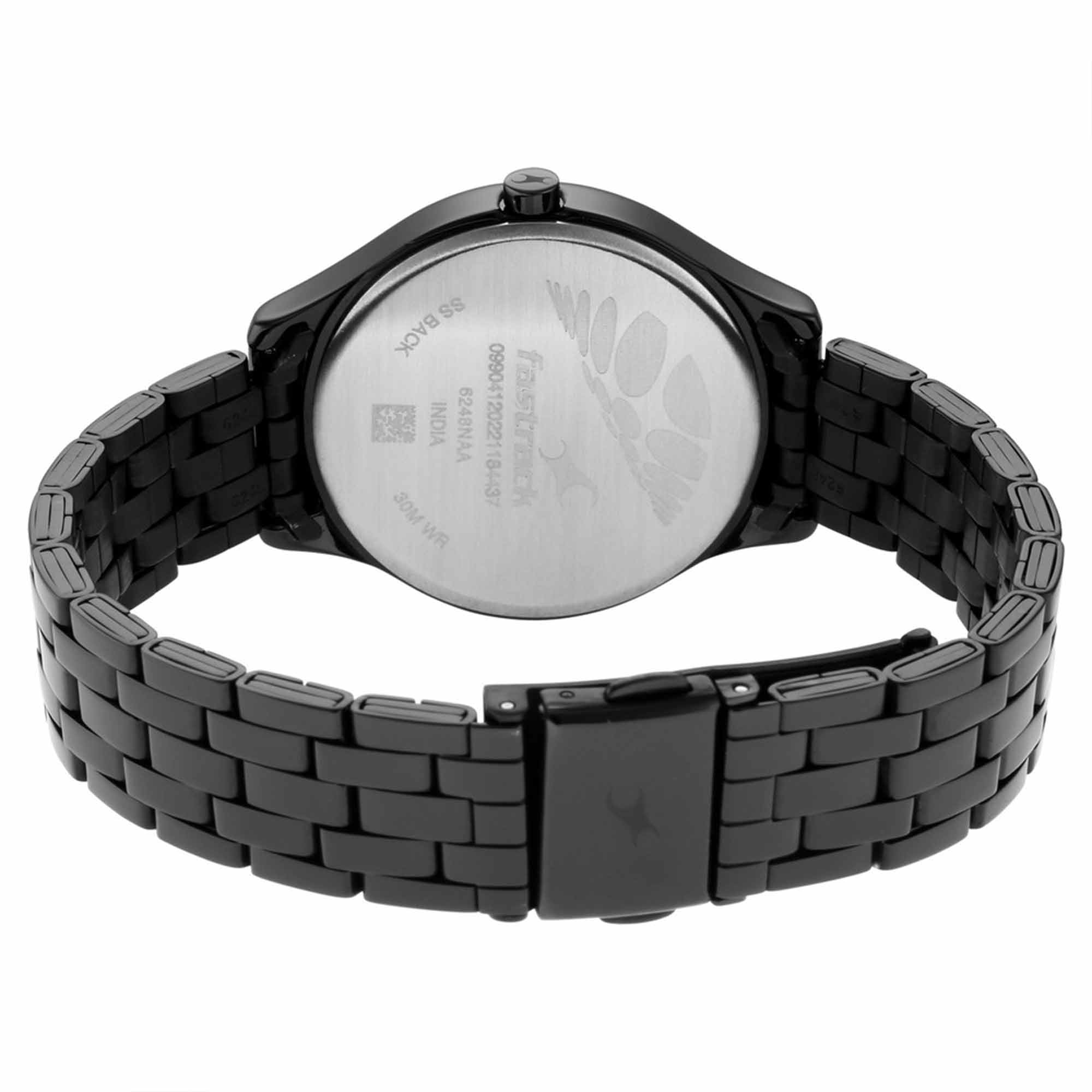 Fastrack Stunners Quartz Analog Black Dial Metal Strap Watch for Women