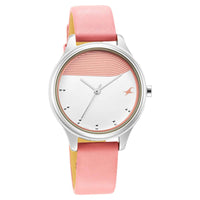 Fastrack Stunners Quartz Analog Pink Dial Leather Strap Watch for Girls