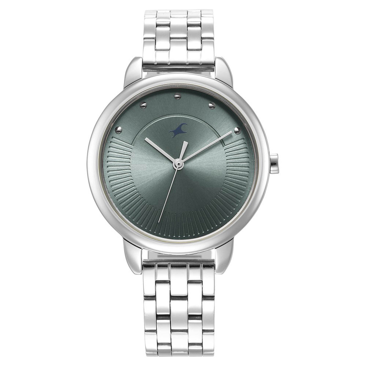 Fastrack Stunners Quartz Analog Blue Dial Metal Strap Watch for Girls