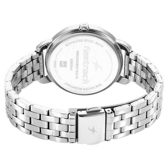 Fastrack Stunners Quartz Analog Blue Dial Metal Strap Watch for Girls