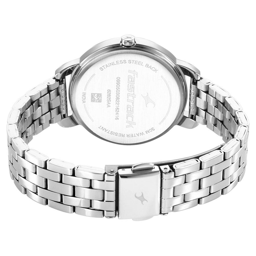 Fastrack Stunners Quartz Analog Blue Dial Metal Strap Watch for Girls