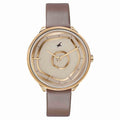 Fastrack Stunners Analog Rose Gold Dial Brown Leather Strap Watch For Women