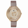 Fastrack Stunners Analog Rose Gold Dial Brown Leather Strap Watch For Girls