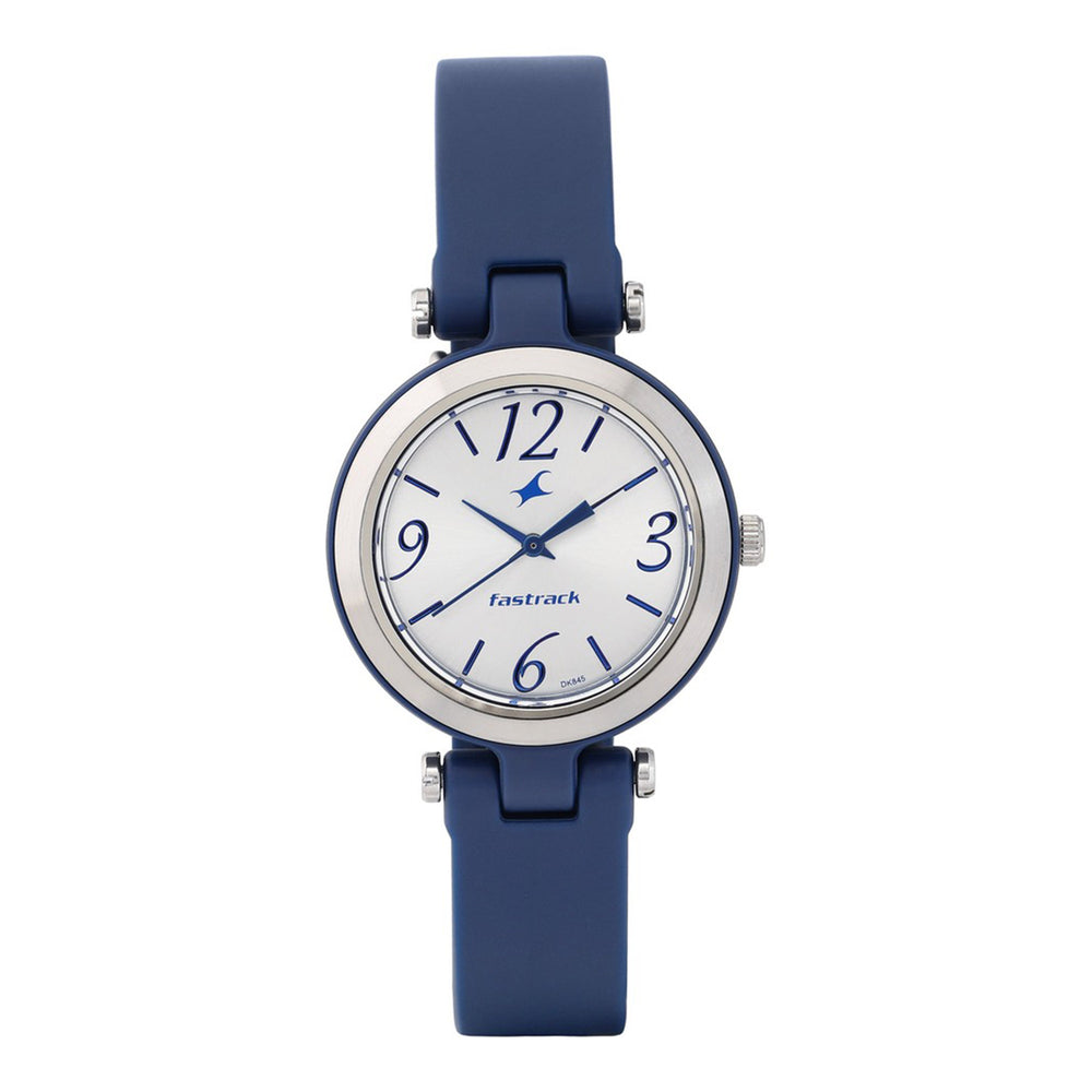 Fastrack Trendies Quartz Analog White Dial Silicone Strap Watch for Girls