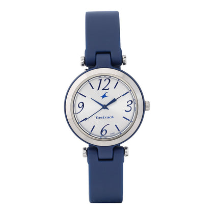 Fastrack Trendies Quartz Analog White Dial Silicone Strap Watch for Girls
