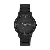 Sonata Quartz Analog with Day and Date Black Dial Stainless Steel Strap Watch for Men
